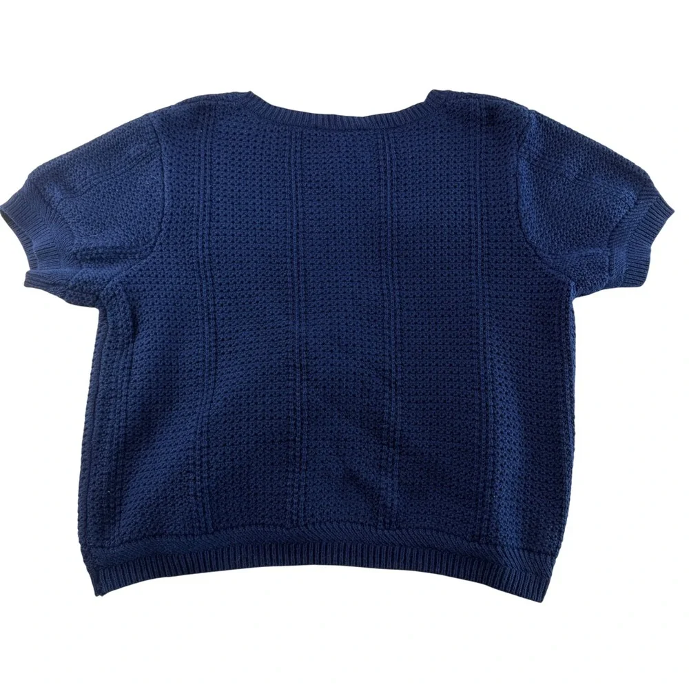 And Now This Womens XL Open Stitch Cardigan Sweater Indigo‎ Bati Navy Blue New